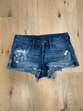 Abercrombie & Fitch Blue Distressed Denim Cutoff Shorts